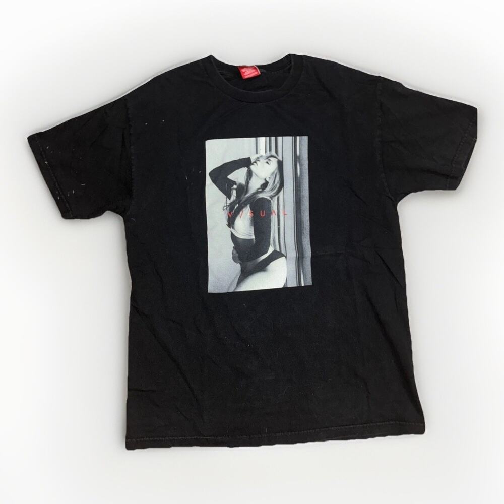 Visual Streetwear Graphic T-Shirt Men’s Large Black Photo Print Tee 21x28